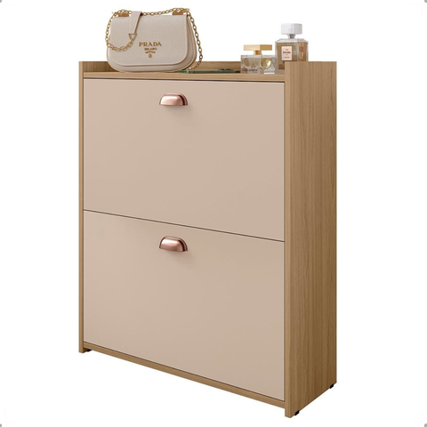 Sapateira Hall Entrada Sapatos 2 Portas Puxador Concha Closet - Hanover / Fendi