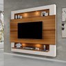 Painel TV 75 Polegadas com Luzes LED Milão New Carvalho Off White - 1