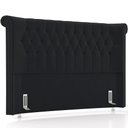 Ver imagem 1 de Cabeceira Cama Box Queen 160cm Estofada Meora P05 Veludo Preto - Lyam Decor