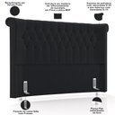 Ver imagem 4 de Cabeceira Cama Box Queen 160cm Estofada Meora P05 Veludo Preto - Lyam Decor