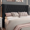 Ver imagem 2 de Cabeceira Cama Box Queen 160cm Estofada Meora P05 Veludo Preto - Lyam Decor