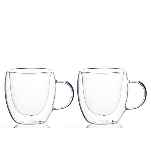 Conjunto 2 Xícaras Café com Parede Dupla com Alça 150ml