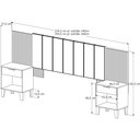 Ver imagem 2 de Cabeceira Helena com Frisos Simulando Ripado com Criado para Camas Box Casal 140cm e Queen Size 160c