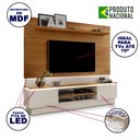 Ver imagem 2 de Sala de Estar Rack Retrô com Painel para TV 75 Polegadas London New Carvalho Off White