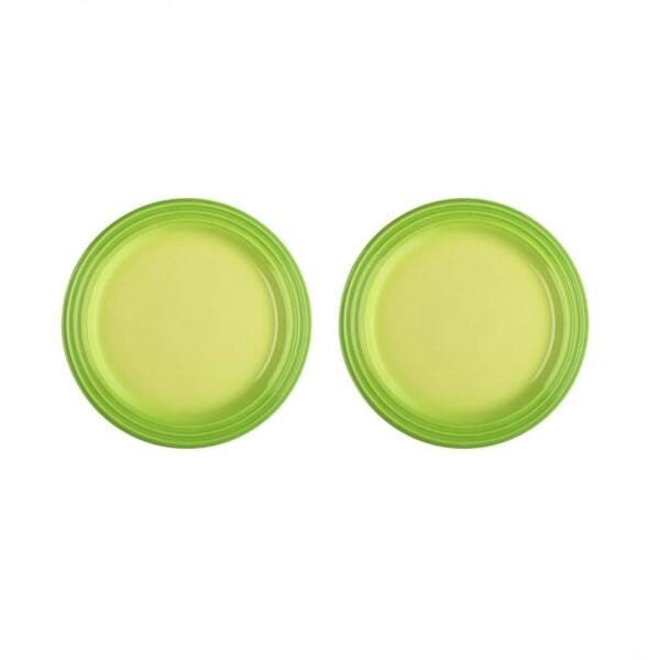 Jogo de 2 Pratos Rasos de Cerâmica 23 cm Verde Kiwi Le Creuset - 1