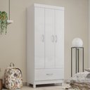 Ver imagem 2 de Guarda Roupa 3 Portas 1 Gaveta Prince D02 Branco - Mpozenato