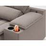 Sofá com Porta Copos e Carregador Usb Retrátil e Reclinável Murano 2,00m Velosuede Bege - - 7