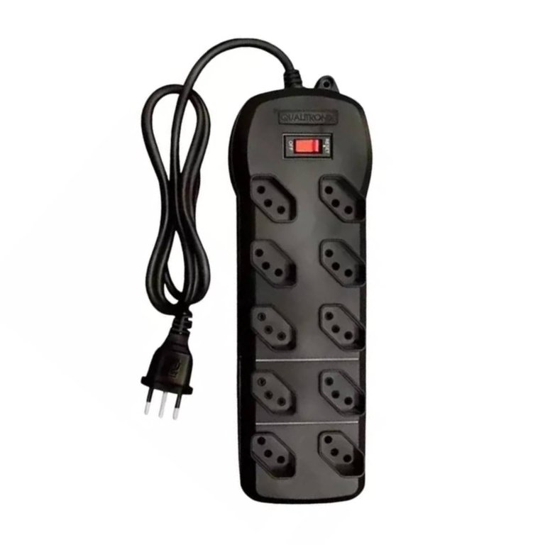 Filtro de Linha 10 Tomadas 10a Bivolt Cabo 1,2m Qualitronix