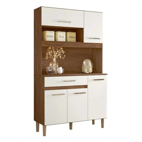 Kit Cozinha Linha Magazin 90 Nicioli - Évora Rústico/off White Cristal