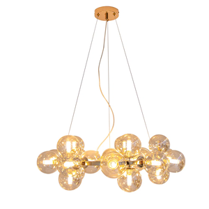 Pendente Halo Dourado e Conhaque (d)69.5cm (a)24cm 25xg9 125w - Pendente Halo Dourado e Conhaque (d)