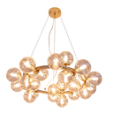 Ver imagem 4 de Pendente Halo Dourado e Conhaque (d)69.5cm (a)24cm 25xg9 125w - Pendente Halo Dourado e Conhaque (d)