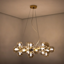 Ver imagem 3 de Pendente Halo Dourado e Conhaque (d)69.5cm (a)24cm 25xg9 125w - Pendente Halo Dourado e Conhaque (d)