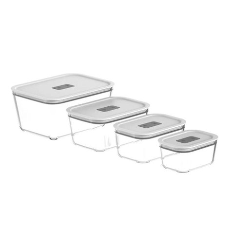 Conjunto de Potes de Vidro Herméticos 4 Peças Fresh Lock ou