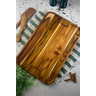 Tábua de Churrasco Retangular com Rebaixo – Madeira de Teca 50x33x2cm - 2