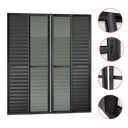 Ver imagem 3 de Porta Correr Venez. 6 Folhas Móv.210x200 Elite c/Fecho Autom V.Lis.Preto Brimak
