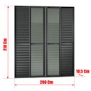 Ver imagem 4 de Porta Correr Venez. 6 Folhas Móv.210x200 Elite c/Fecho Autom V.Lis.Preto Brimak