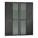 Ver imagem 1 de Porta Correr Venez. 6 Folhas Móv.210x200 Elite c/Fecho Autom V.Lis.Preto Brimak