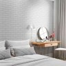Papel De Parede Tijolinho Branco 3d Autoadesivo Vinílico 1mx50cm - 4