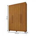 Ver imagem 4 de Guarda-roupa Casal Bari 4 Portas 3 Gavetas Cinamomo - Panorama Móveis