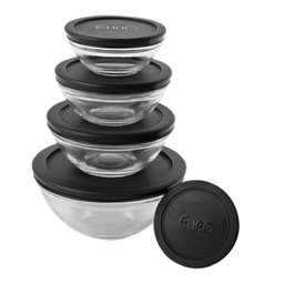Conjunto de Potes em Vidro 5 Peças com Tampa Euro - 1