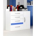 Ver imagem 1 de Cômoda Vênus 4 Gavetas 1 Porta Moval - 70704