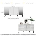 Ver imagem 4 de Aparador Buffet 4 Portas com Espelho Retrô Vegas Multimóveis V3562 Branco/Preto