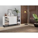 Ver mais imagens de Aparador Buffet 4 Portas com Espelho Retrô Vegas Multimóveis V3562 Branco/Preto