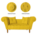 Ver imagem 5 de Namoradeira Recamier Sofá Decorativo 02 Lugares Dubai Corino Amarelo - Incasa Decor