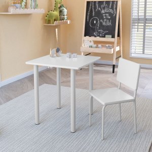 Conjunto Infantil Estudo Mesa e Cadeira Branca Compacta