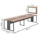 Ver imagem 2 de Mesa de Reunião com Painel 6 Lugares Veneza Noce Preto