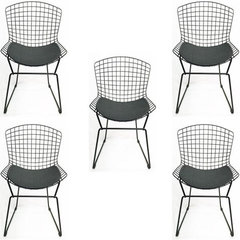 Kit 5 Cadeiras Bertoia Preta - Poltronas Do Sul
