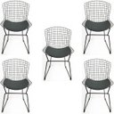 Ver imagem 1 de Kit 5 Cadeiras Bertoia Preta - Poltronas Do Sul