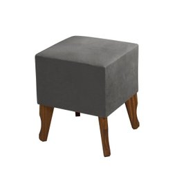 Puf Puff Quadrado com Pés em Madeira 44x35cm - 1