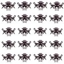 Ver imagem 1 de Kit 20 Jogos de Mesa Dobravel com 4 Cadeiras Tampo Redondo 70x70 Tabaco
