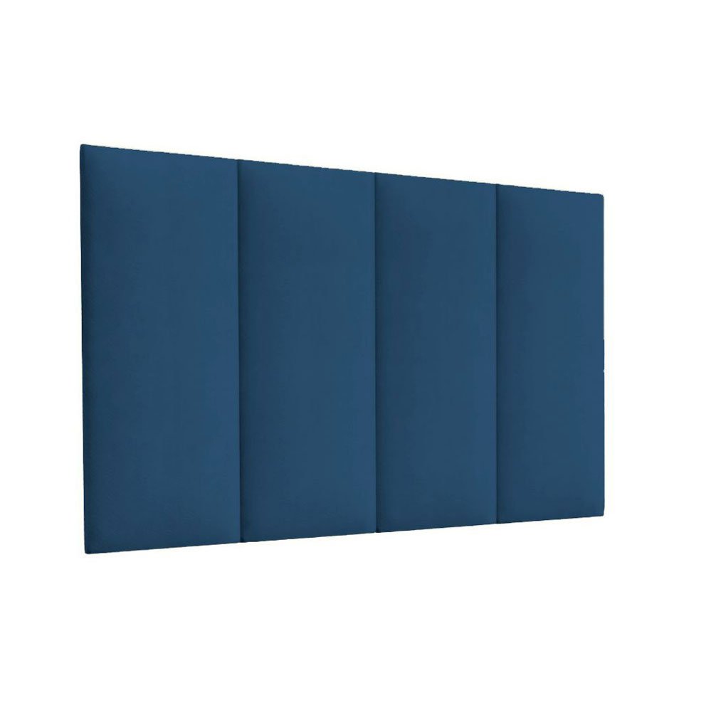 Cabeceira Painel Estofada para Cama de Solteiro 90cm - Azul - 2