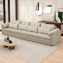 Ver mais imagens de Sofá Retrátil 4 Lugares para Sala 339cm Dijon Couro Creme S07 - Mpozenato