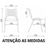 Kit com 2 Cadeira Iso Fixa Empilhavél Preta - 5
