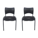 Ver imagem 1 de Kit com 2 Cadeira Iso Fixa Empilhavél Preta