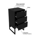 Ver imagem 3 de Gaveteiro Industrial com 3 Gavetas - Preto