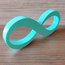 Ver imagem 1 de Infinito 22cm / Símbolo do Amor e Eternidade, Quarto Casal - Cor: Azul Turquesa