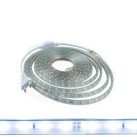 Fita Led 5050 Branco Frio 1 Metro 14w/m Com Conector 127v