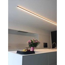 Perfil Sobrepor para Fita LED 2 Metros Preto Difusor Leitoso - 2