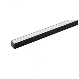 Perfil Sobrepor para Fita LED 2 Metros Preto Difusor Leitoso - 1