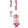 Kit Escovas Com Esponja Para Mamadeira e Bico Buba Rosa - 1