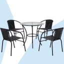 Ver imagem 4 de Conjunto de Mesa com tampo 4 Cadeiras Happy Hour Empilhável Preta