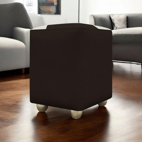 Puff Decorativo Quadrado Penteadeira Urban - Marrom-bege Corino