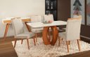 Ver imagem 1 de Mesa de Jantar + 6 Cadeiras Paris Tampo Atenas 160 Cm Palha