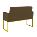 Ver imagem 4 de Kit Sofá 2 Lugares + 2 Poltronas Recepção Sala Base Dourada Cor:marrom