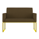 Ver imagem 3 de Kit Sofá 2 Lugares + 2 Poltronas Recepção Sala Base Dourada Cor:marrom