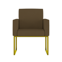 Ver mais imagens de Kit Sofá 2 Lugares + 2 Poltronas Recepção Sala Base Dourada Cor:marrom